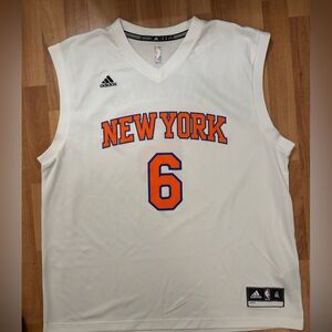 Adidas NBA New York Knicks Kristaps Porzingis Jersey White Mens Sz XL